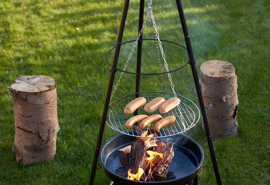 3-poot barbecue inclusief grillgrooster en kookplaat