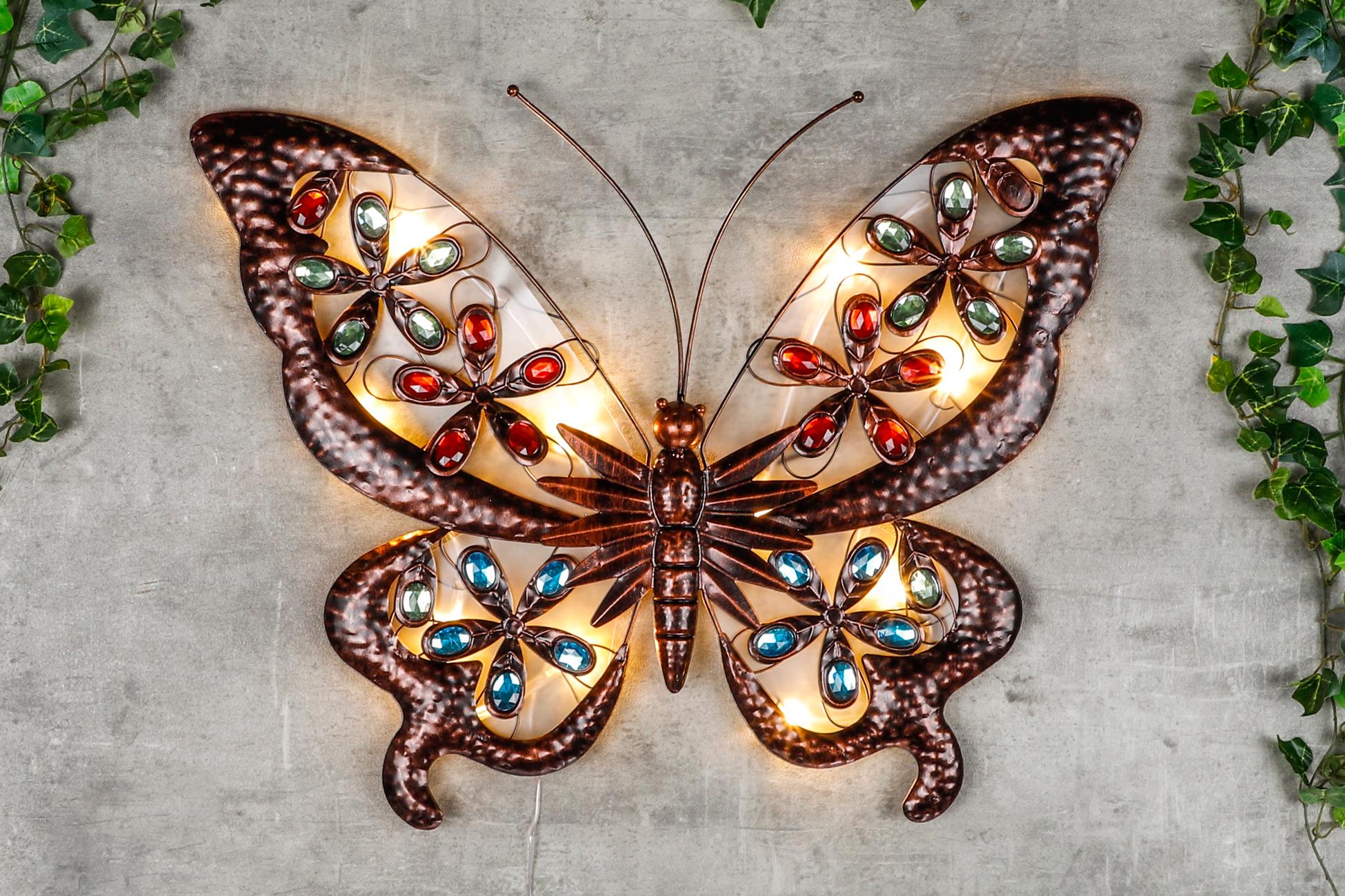 Wandlamp vlinder op zonne-energie (61x52cm)