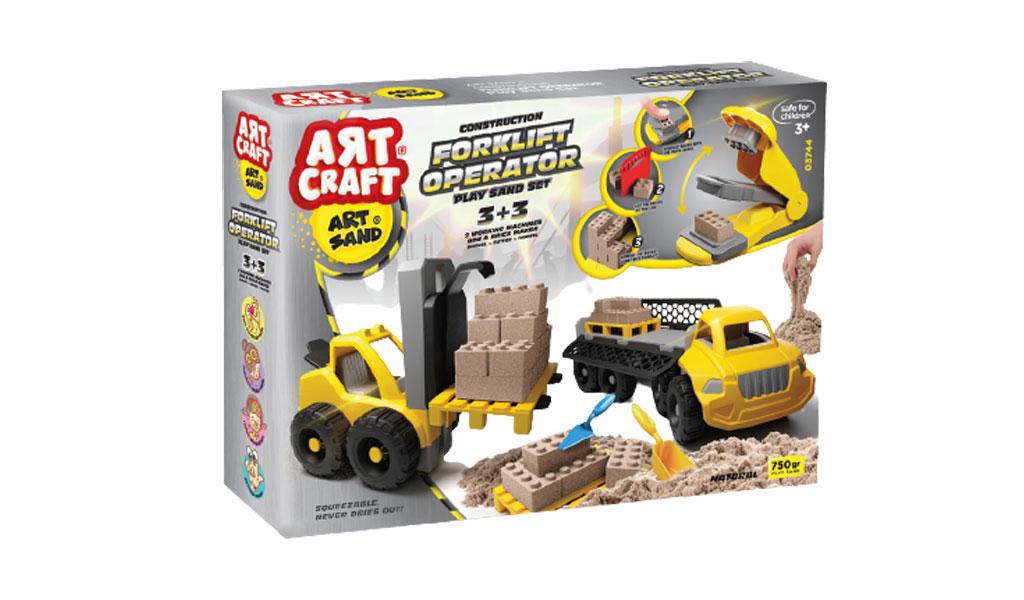 Artcraft zand speelset met 3 bouwmachines