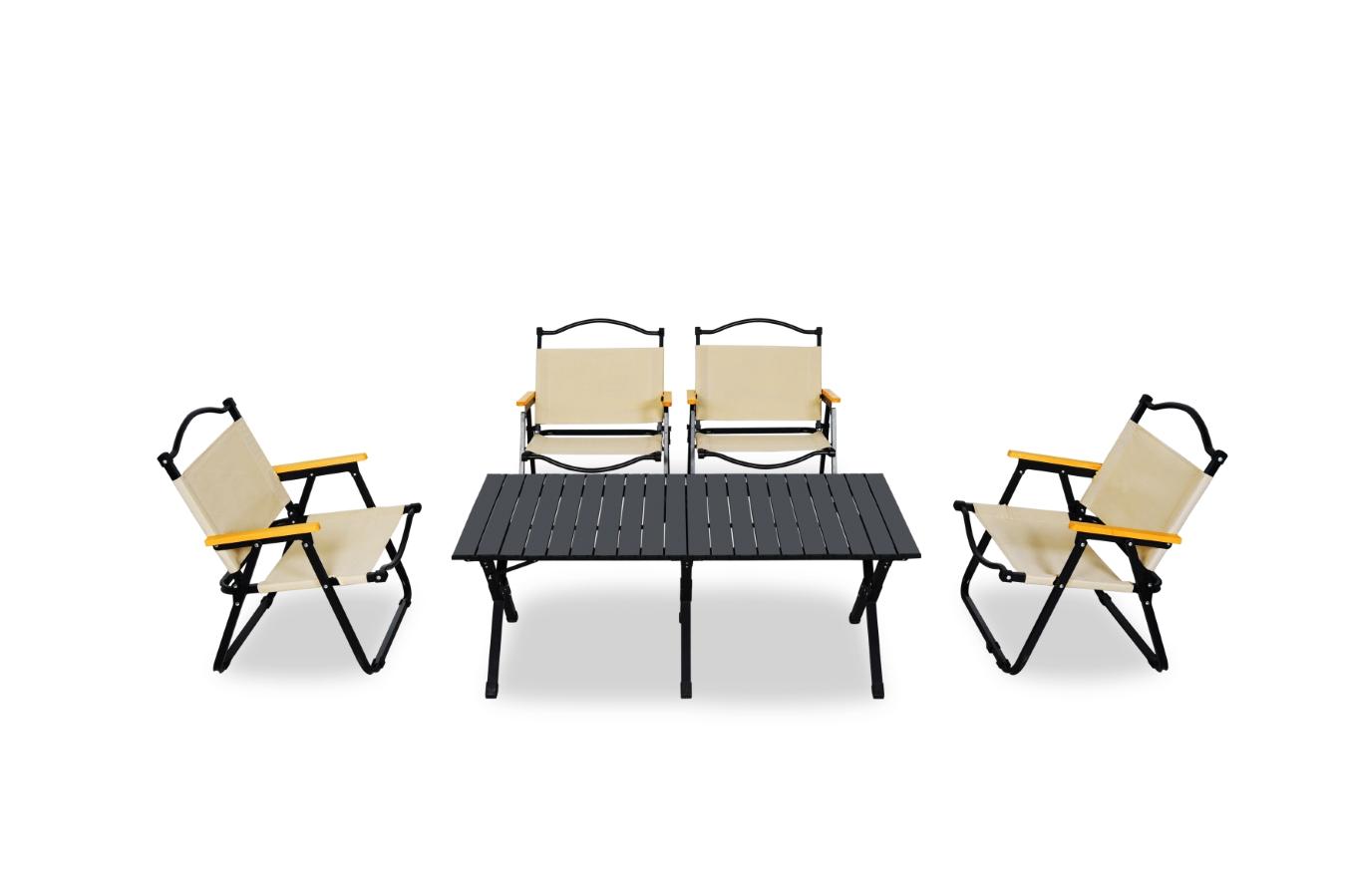 Luxe glamping set met tafel en 4 stoelen
