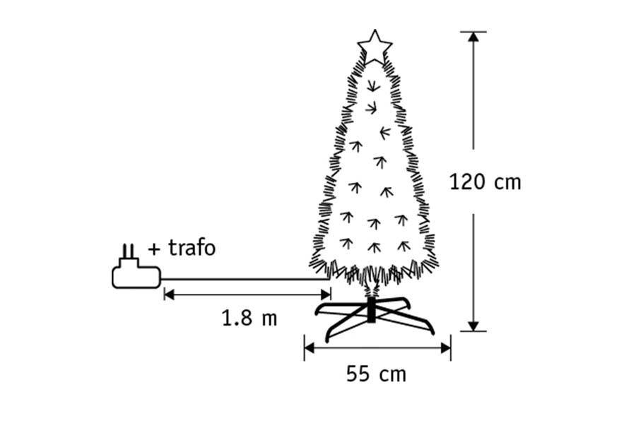 Kunstkerstboom met Fibre Optic verlichting (120 cm)