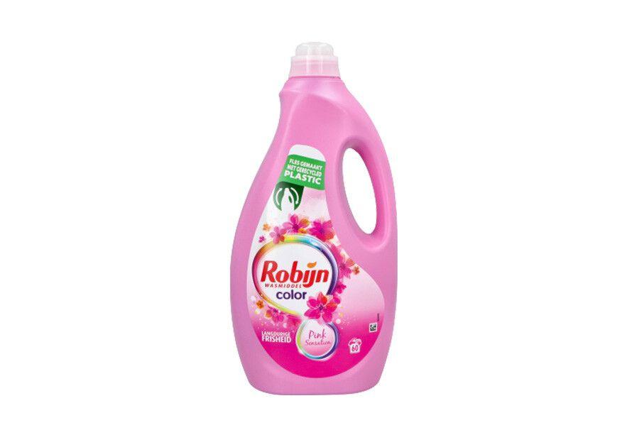 1 roze fles Robijn vloeibaar wasmiddel