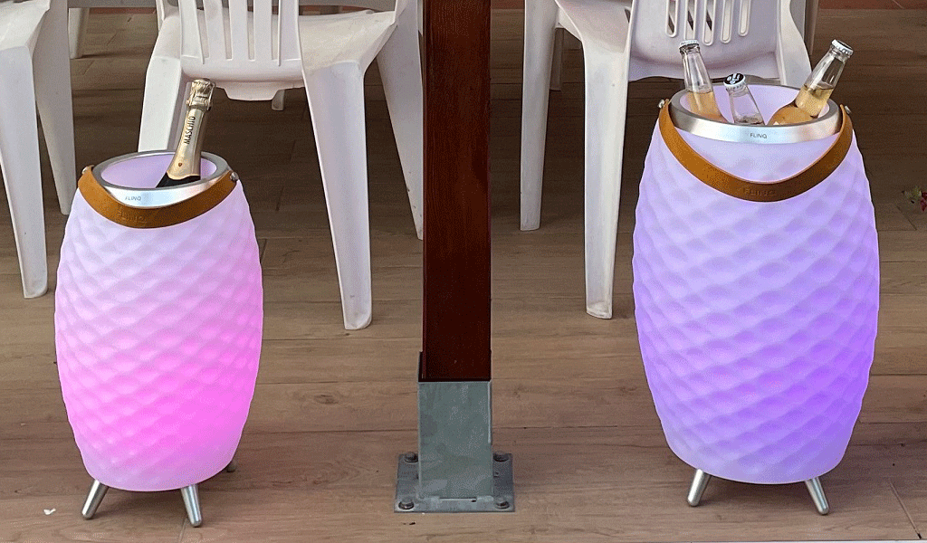Bali XL lamp met ingebouwde speaker en wijnkoeler