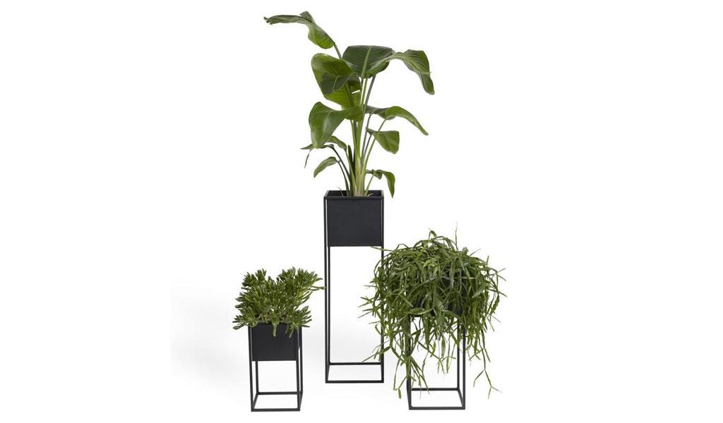 Set van 3 metalen plantenbakken